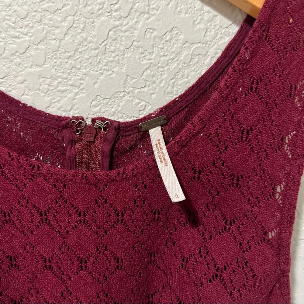 Free People Daisy Waist Crochet Mini Skater dress Size 2